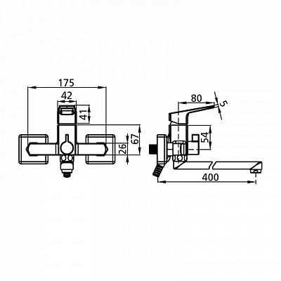 Смеситель для ванны  Milardo Atlantic ATLSBLCM10