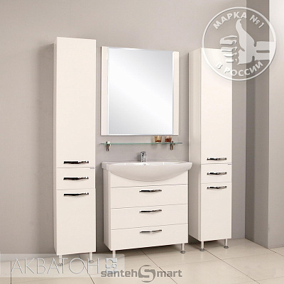 Тумба с раковиной Акватон Ария 80 Н белая 1A141301AA010