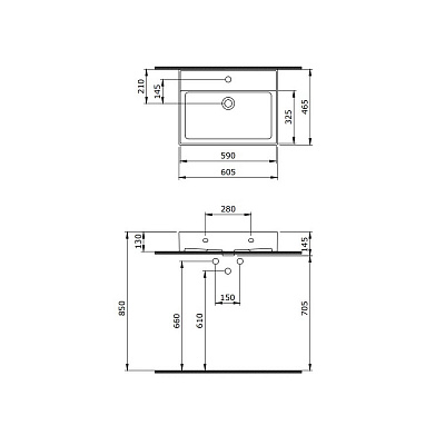 Раковина Berges Ego 60х465 см 182003