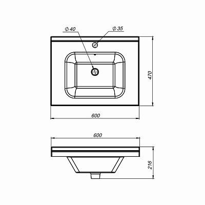 Раковина мебельная MIRSANT Simple 60 керамика