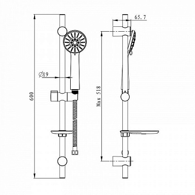 Душевой гарнитур Milardo 350 3503F60M16