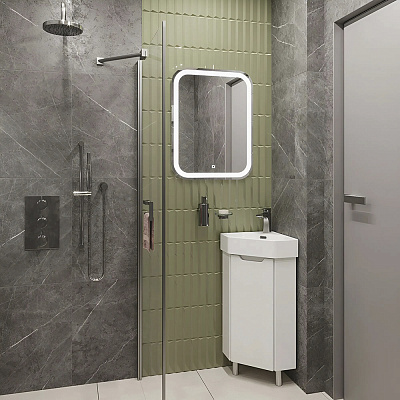 Раковина накладная угловая Sanita Luxe "Line" LIN35SLWB01
