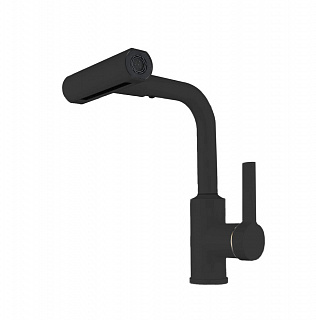 Смеситель для кухни с поворотной лейкой RUSH Tinos TI3732-17Black