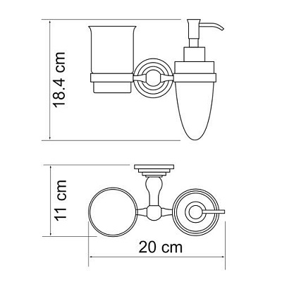 Держатель стакана и дозатора WasserKRAFT Ammer K-7089