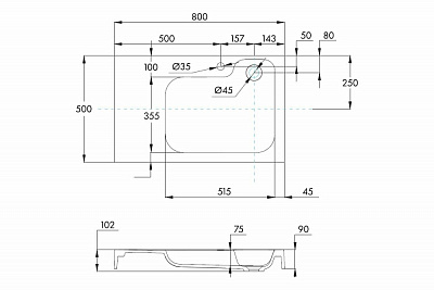 Раковина Aquaton Бланш 800 белая 1A741531B1010
