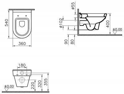 Чаша унитаза подвесная VitrA Step 5258B003-0075