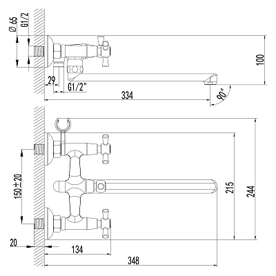 Смеситель универсальный Lemark Contour LM7451C