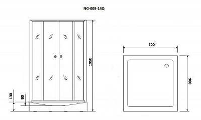 Душевой уголок Niagara Eco 90х90 NG-009-14Q