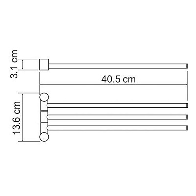 Держатель полотенец 3-е рога WasserKRAFT K-1533 (светлая бронза)