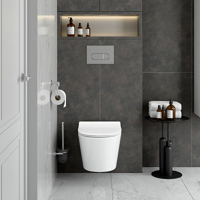 Подвесной безободковый унитаз Vitra Vortex M50  тонкая крышка-сиденье с микролифтом 8302B003-6404