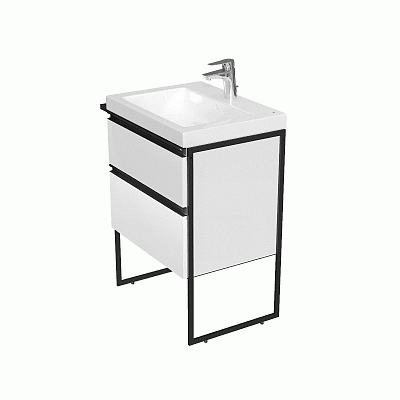 Тумба с раковиной Roca Domi 60 2 ящика A857458806, белый глянец