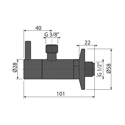 Угловой вентиль с фильтром 1/2"*3/8", черный-мат AlcaPlast ARV001-BLACK