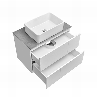 Тумба с раковиной Roca Luna 80 2 ящика ZRU9307765, белый