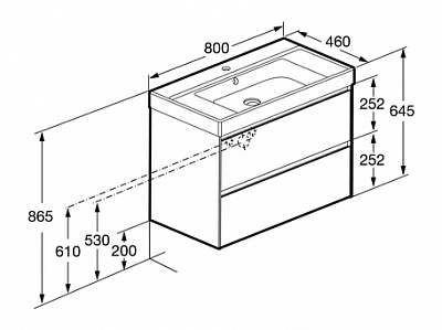 Тумба под раковину Roca Ona Ivory 800 слоновая кость, 2 ящика, ZRU9307862