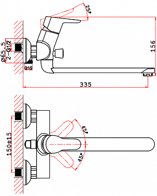 Смеситель для ванной VRI Burano HG901133