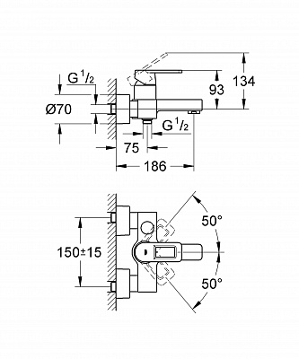 Смеситель для ванны GROHE QUADRA 32638KS0