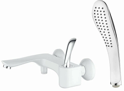 Смеситель для ванны с душем d&k venice.Baciano Da1033256 короткий излив белый-хром