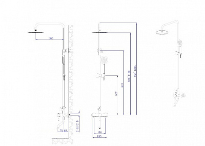 Душевая система с изливом RUSH Melos SUS1101-40 нержавеющая сталь