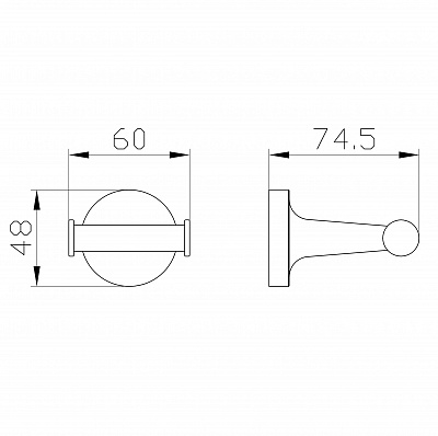 Двойной крючок для ванной Wonzon & Woghand simple, хром ww-6525