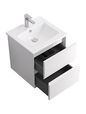 Тумба с раковиной Люмин 50 белая матовая Aquaton 1A294101A52B0