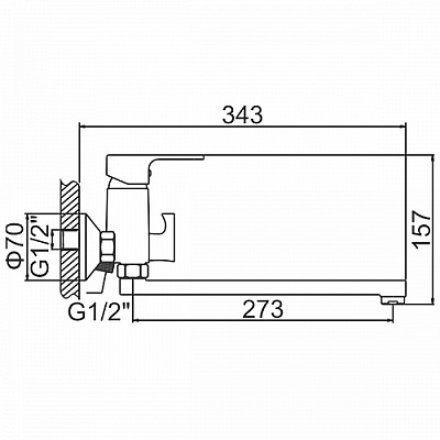 Смеситель для ванны Ledeme L2203 (излив L30)