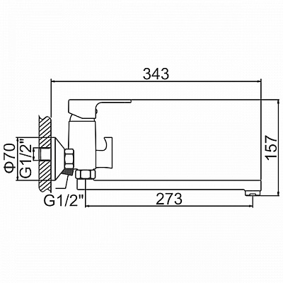 Смеситель для ванны Ledeme L2203 (излив L30)