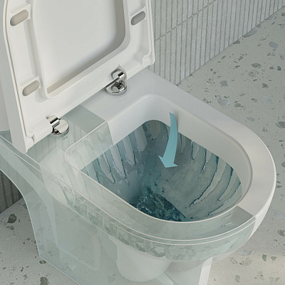 Унитаз-компакт напольный VitrA Zentrum 9012B003-7209 с сиденьем микролифт белый санитарный фарфор антибактериальное покрытие Hygiene