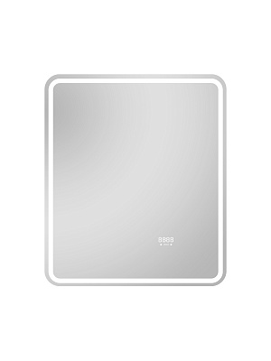 Зеркало 60х70 Аврора Люкс Monterey с подсветкой, термообогревом, часами с термометром и сенсором на взмах,