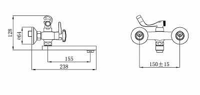 Смеситель для ванны РМС SL117-142E