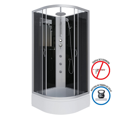 Душевая кабина Niagara Classic NG-3503-14BKTG (80х80х210) средний поддон(26см),стекло тонированное