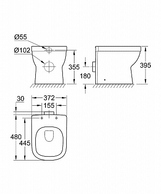 Чаша унитаза GROHE Euro Ceramic 39329000