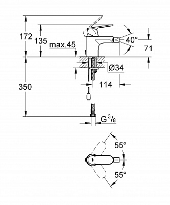 Смеситель для биде GROHE EUROSMART COSMO 32840000