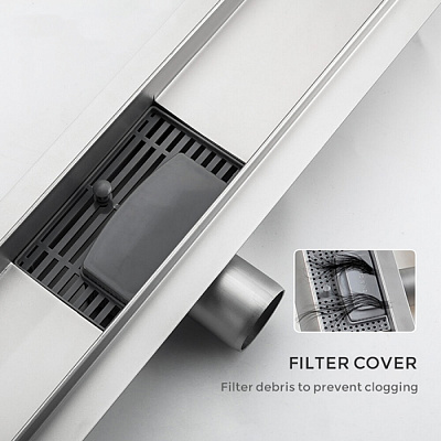 Душевой трап Gappo G87007-2 нерж.сталь 70*700мм