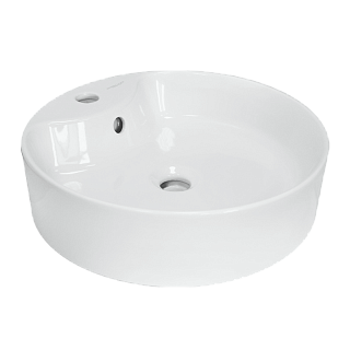 Раковина накладная 43 см круглая с отверстием под смеситель, Sanita Luxe Best Shelf 43 BST43SLWB01SH
