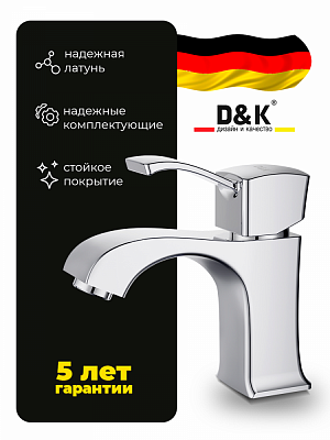 Смеситель для раковины D&K Rhein Bach Da1472101 хром