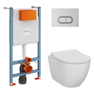 Комплект инсталляции с безободковым унитазом Vitra Mia Round 9856B003-7200