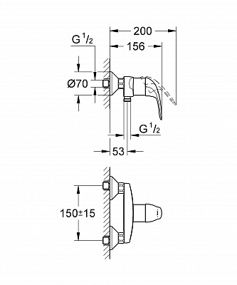 Смеситель для душа GROHE EUROECO 32740000