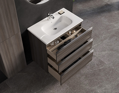 Тумба под раковину Roca The Gap 80 городской дуб 3 ящика A857406402