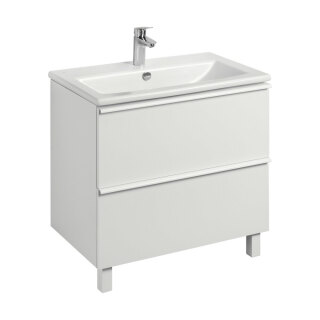 Тумба под раковину Aquaton Хюгге 75 2 ящика белый матовый, 1A282301HG2B0