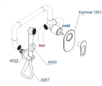 Встраиваемый комплект для биде WasserKraft A111857