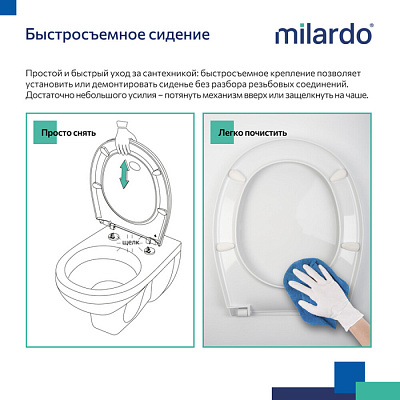 Сиденье для унитаза, полипропилен, Milardo, 030, 030PP0EM31