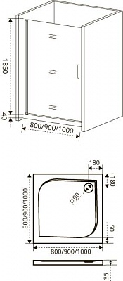Душевое ограждение Good Door Fantasy DR-100-F-CH