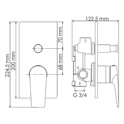 Смеситель для ванны и душа WasserKRAFT Wiese 8461