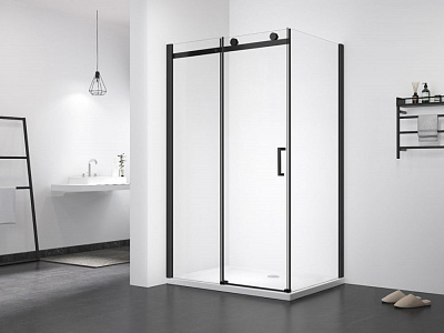 Душевое ограждение 120х90 MONTEREY WTW EX-806 1200*900*1950 профиль черный матовый, стекло 8мм