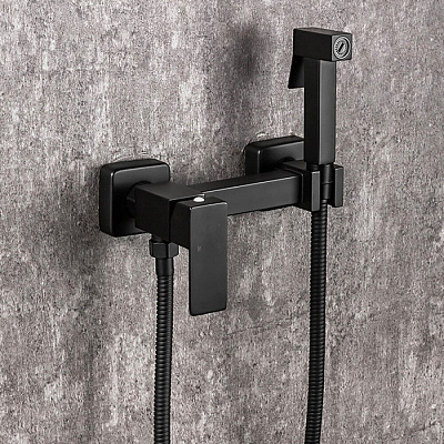 Гигиенический душ со смесителем Frap F7504-6 чёрный
