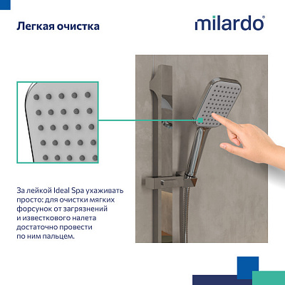 Лейка для душа Milardo 1F Ideal Spa ILS1FCSM18