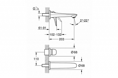 Смеситель для тюльпана Grohe EST 2015 Solid на 2 отв, 29097LS3