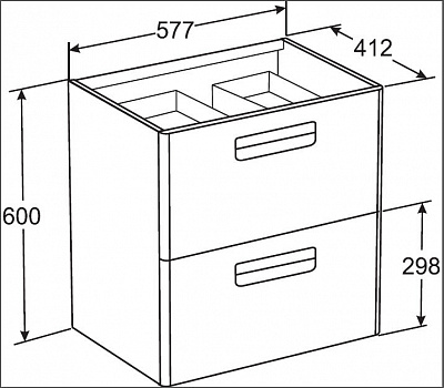 Тумба с раковиной Roca The Gap 60 ZRU9302734, белая матовая