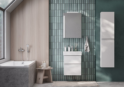 Тумба с раковиной Roca Oleta 50 белый глянец, 2 ящика, A857638806