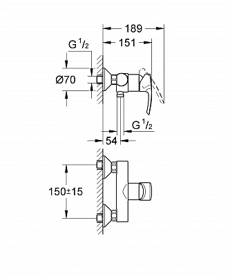 Смеситель для душа GROHE EUROSTYLE 33590001